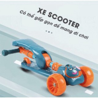 Xe trượt scotter 3 trong 1 có ghế ngồi + có đèn và nhạc/ xe trượt scooter nhựa