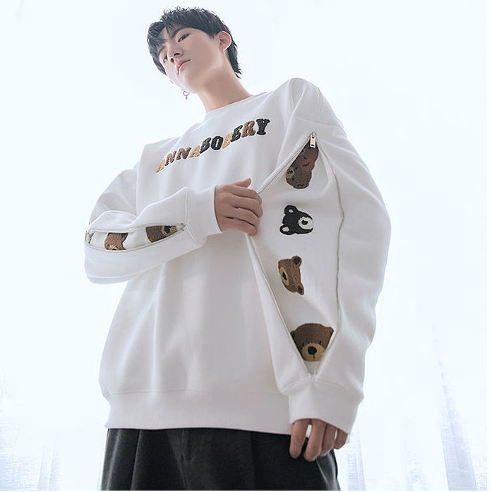 Áo Hoodie Dáng Rộng Có In Hình Gấu Thời Trang Cao Cấp Cho Nam