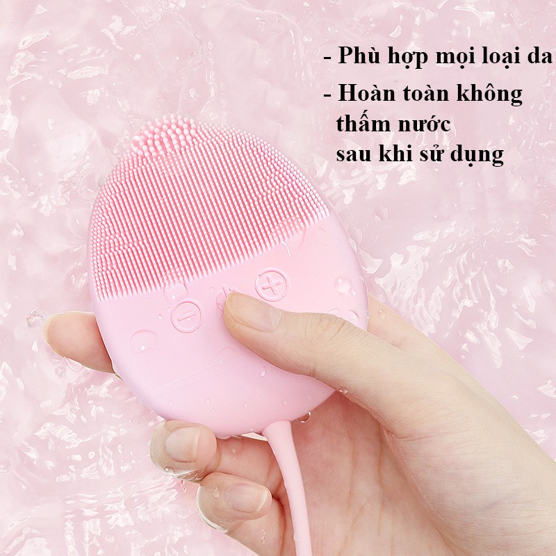 Máy rửa mặt massage đầu nhọn mini, Bông rửa mặt thiết kế mới, Sóng siêu âm tiện lợi