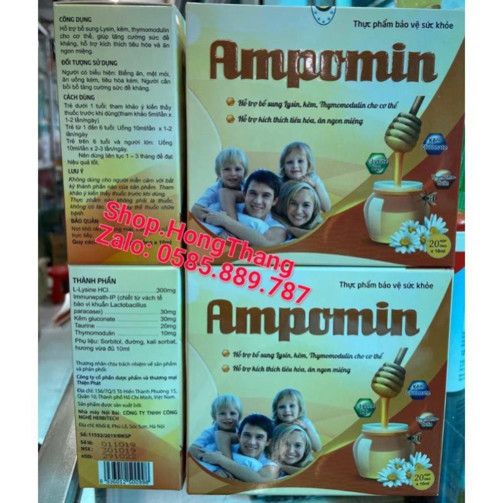 Kích thích ăn ngon miệng giúp tiêu hóa tốt hơn ampomin hộp 20 ống