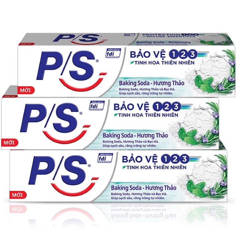 Kem Đánh Răng P/S Bảo Vệ 123 Baking Soda &amp; Hương Thảo Giúp Sạch Sâu, Làm Sáng Răng 230g