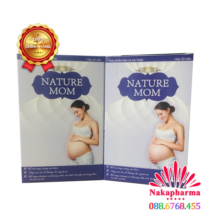 Viên uống Nature Mom – Bổ sung vitamin và khoáng chất, tăng cường sức đề kháng cho người mẹ, bà bầu mang thai cho con bú