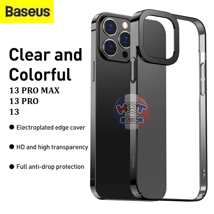 Ốp trong suốt viền màu Baseus Glitter IP 13 Pro Max / 13 Pro / 13