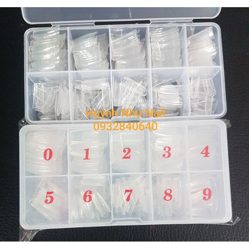 MÓNG TIP FORM VUÔNG  MIX SẴN HỘP 10 SIZE 500 MÓNG