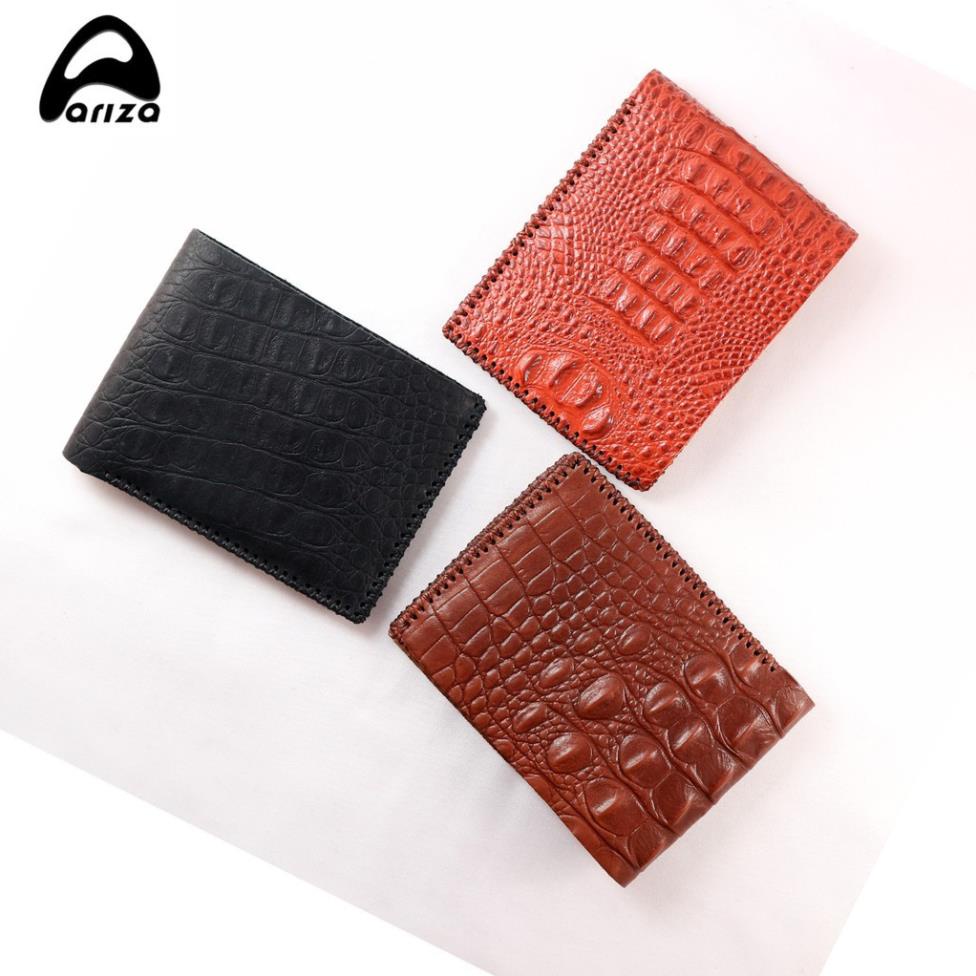 Bóp ví nam da bò thật vân cá sấu (100%)Thủ Công Ariza không khoá( PHAT TIEN SHOP bảo hành 12 tháng) ☂️