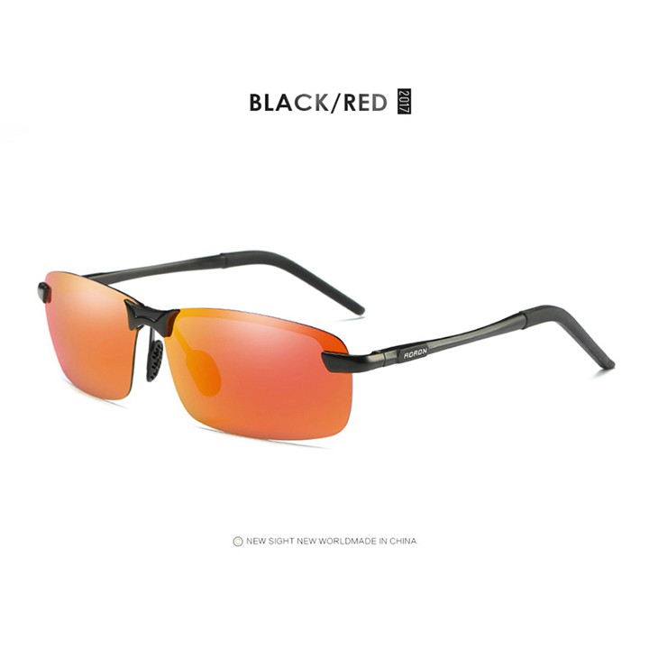 Mắt kính nam, tròng phân cực chống chói, chống tia UV, tráng gương, logo AORON - MK1803