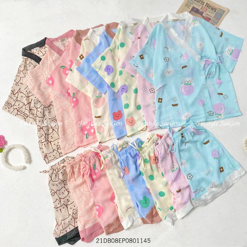 Bộ ngủ lụa, bộ pijama kimono cao cấp mặc nhà nhiều hình ullzang thời trang nữ FMStyle SaiGon  21DB08EP0801 | BigBuy360 - bigbuy360.vn