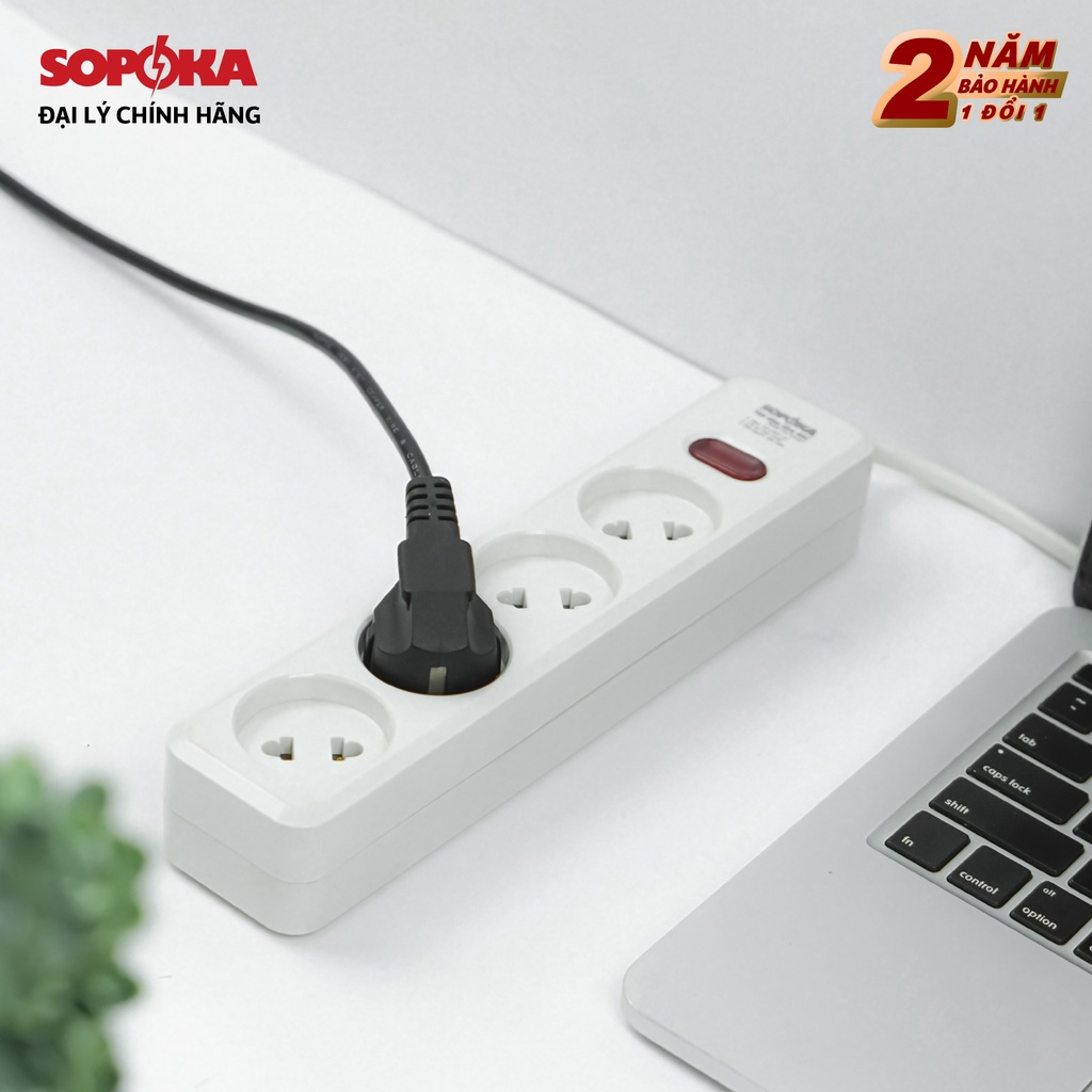 Ổ cắm điện đa năng SOPOKA chịu tải 1200W 3L1-6L1, chịu nhiệt, chống va đập, có công tắc an toàn
