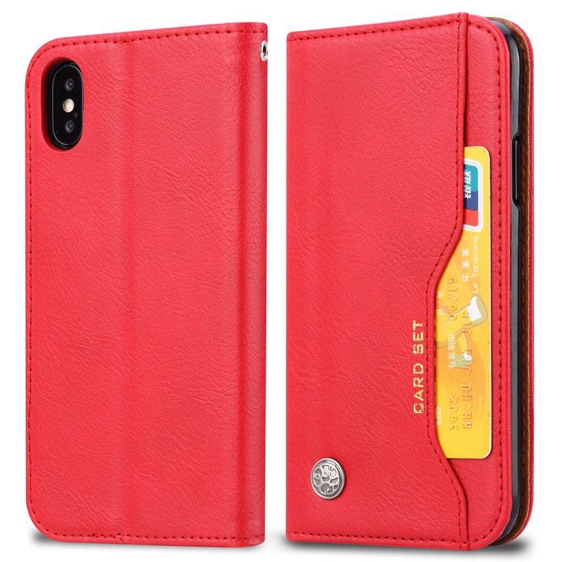 Bao da điện thoại dáng ví tiền có khe đựng thẻ dùng cho IPhone Xs Max XR X | BigBuy360 - bigbuy360.vn