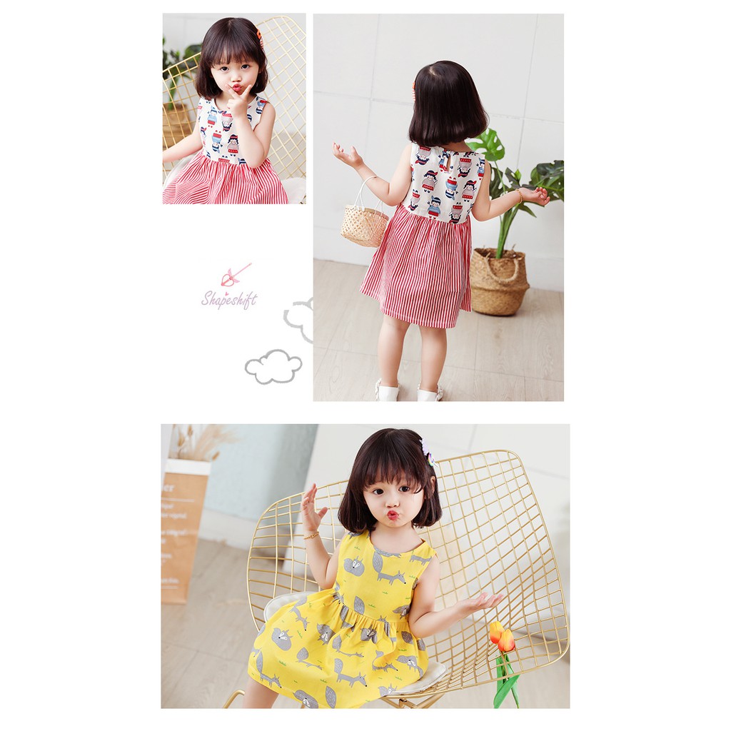 Đầm Công Chúa Không Tay Chất Liệu Cotton Thời Trang Cho Bé Gái