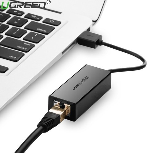 Cáp Chuyển USB 2.0 Sang Lan RJ45 Ugreen 20254(Màu Đen) - Hàng Chính Hãng