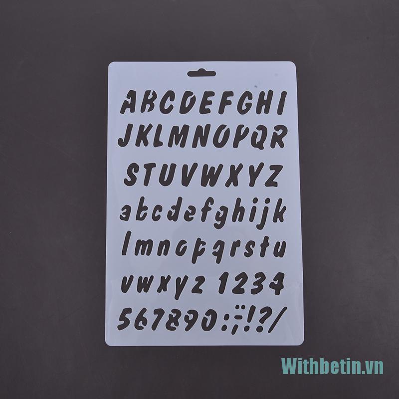 【Withbetin】4Pcs English Letters DIY Layering Stencils Painting Scrapbook Coloring Embossing
