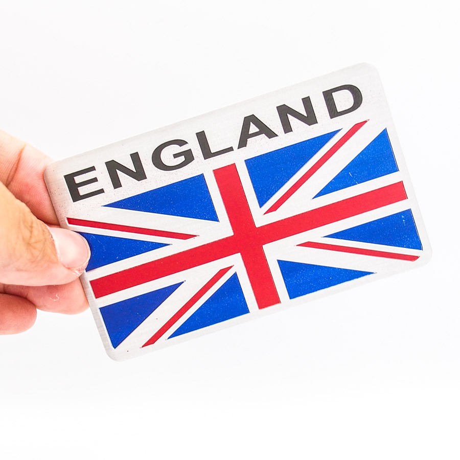 Sticker metal hình dán kim loại Sticker Factory - Chủ đề cờ Anh chữ England