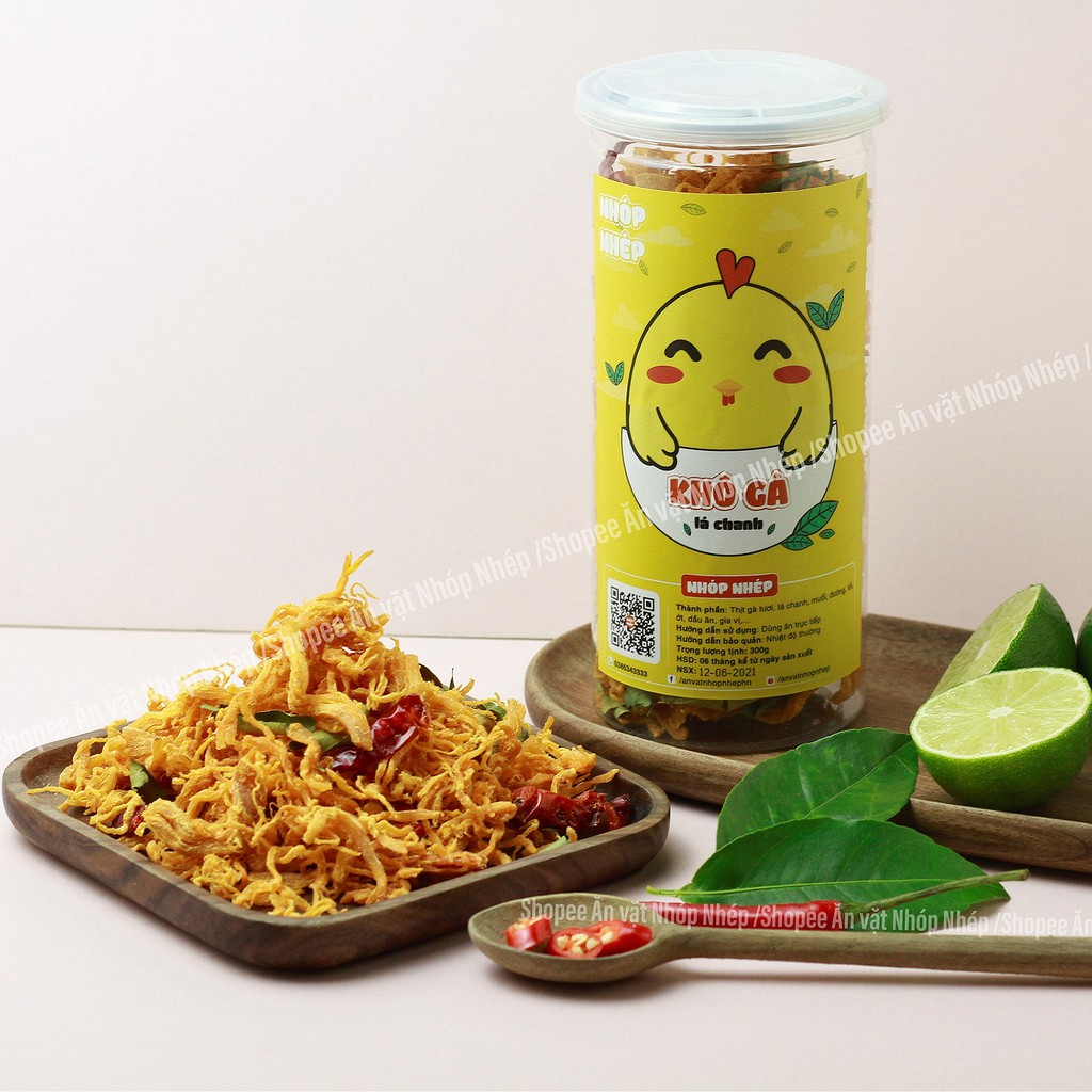 Khô gà lá chanh 300g Nhóp Nhép , ăn vặt Hà Nội vừa ngon vừa rẻ