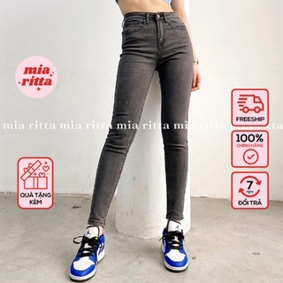 Quần Jeans skinny Classic Denim cạp cao xám J456