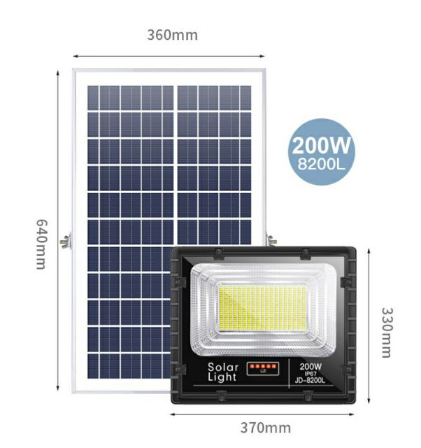 ĐÈN PHA LED NĂNG LƯỢNG MẶT TRỜI JINDIAN 200W JD-8200L
