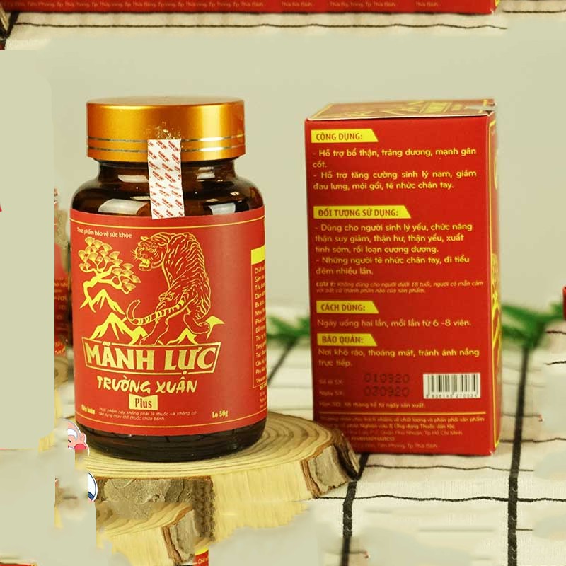 Viên Uống Mãnh Lực Trường Xuân Plus | Hỗ Trợ Tăng Cường Sức Khỏe Nam Giới Lọ 50g