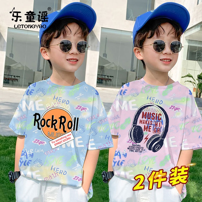 Set Áo Thun Ngắn Tay Và Quần Short Phong Cách Hàn Quốc Mới Cho Bé Trai