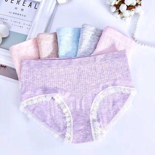 Hộp 5 quần lót nữ cotton muối tiêu kháng khuẩn siêu co giãn hàng VNXK cao cấp freesize 45-65kg