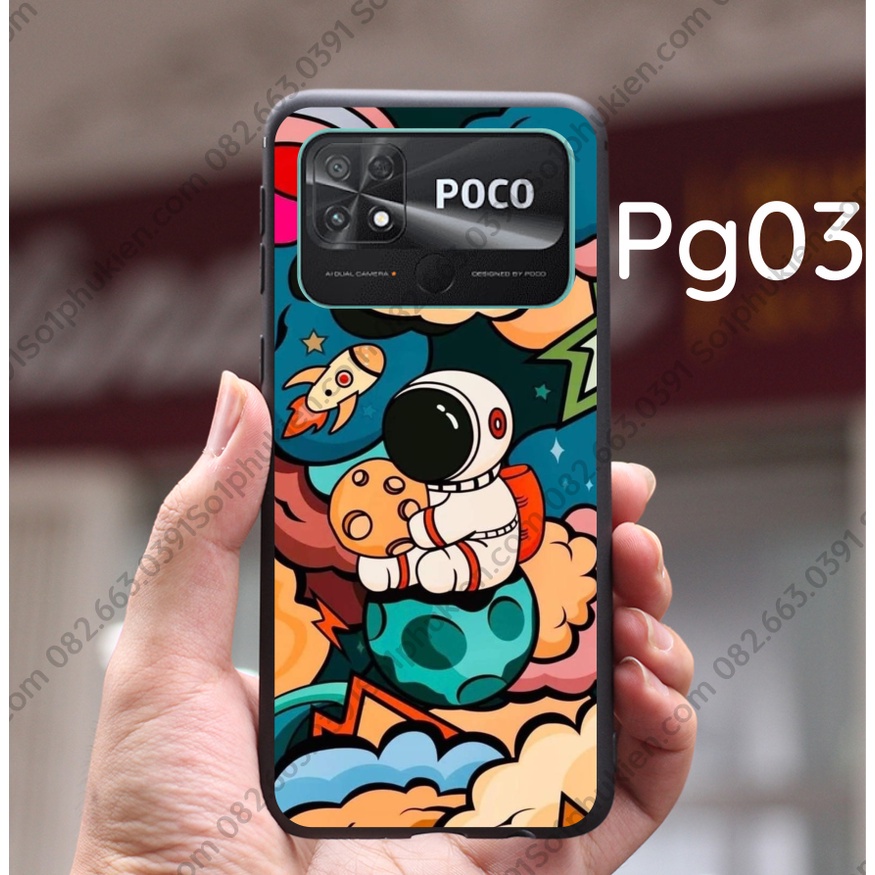 Ốp lưng Xiaomi Poco C40 dẻo in hình Phi hành gia vũ trụ ngân hà cá tính, trẻ trung