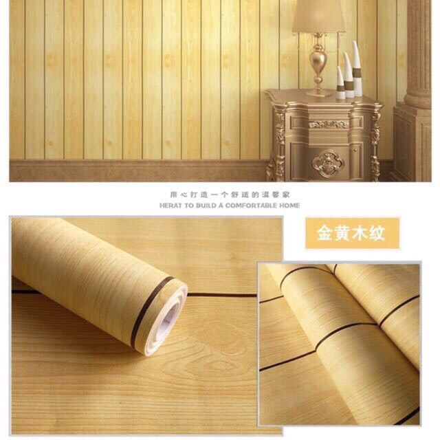 Giấy dán tường giả gỗ dài 10 khổ rộng 45cm sẵn-keo giấy-dán-tường-giả-gỗ