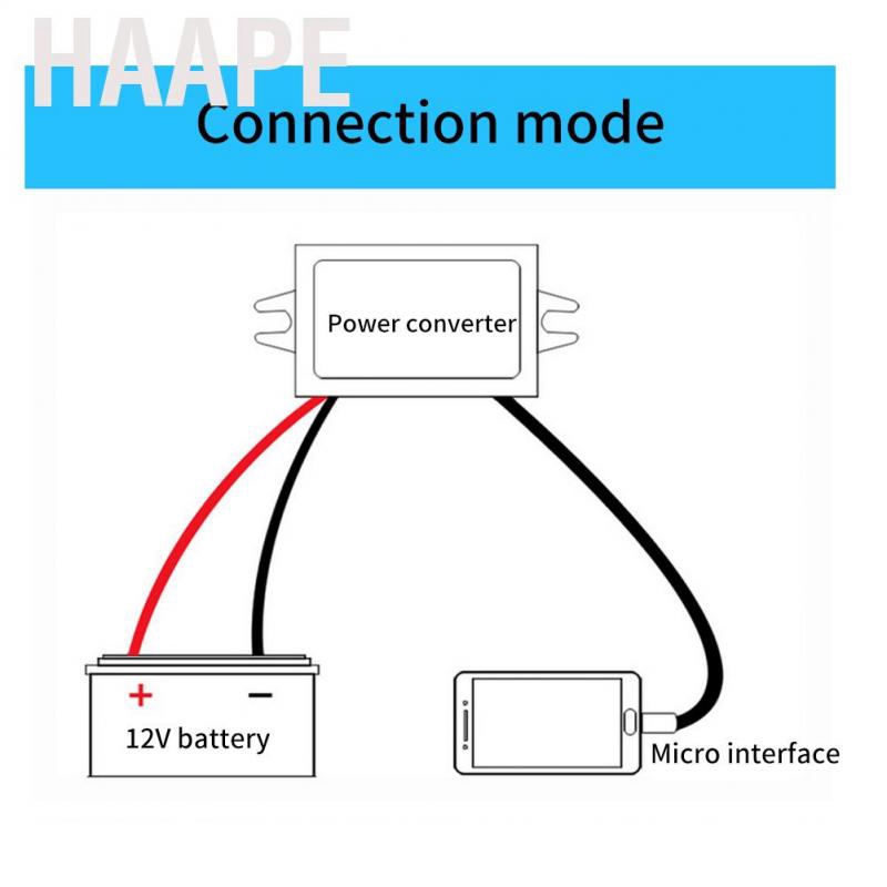 Haape DC-DC 12V to 5V 3A Micro USB Converter Voltage Step Down Regulator for Car Smartphone