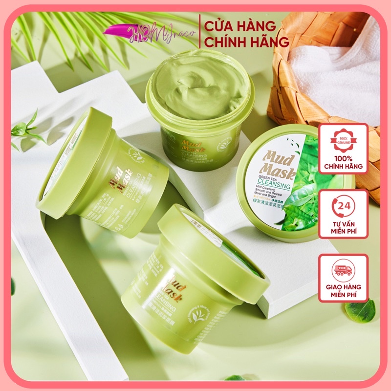 Mặt Nạ Bùn Trà Xanh Mud Mask Green Tea Fenyi Làm Sạch Mụn Đầu Đen Kiềm Dầu Làm Sáng Da 100G