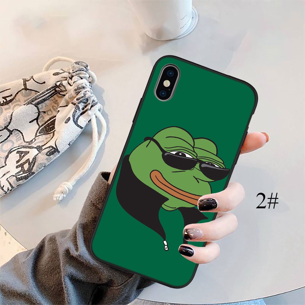 Ốp điện thoại silicon mềm in hình ếch pepe thích hợp cho iPhone 5 5S 6 6S 7 8 11 Pro Max Plus SE XR DX94
