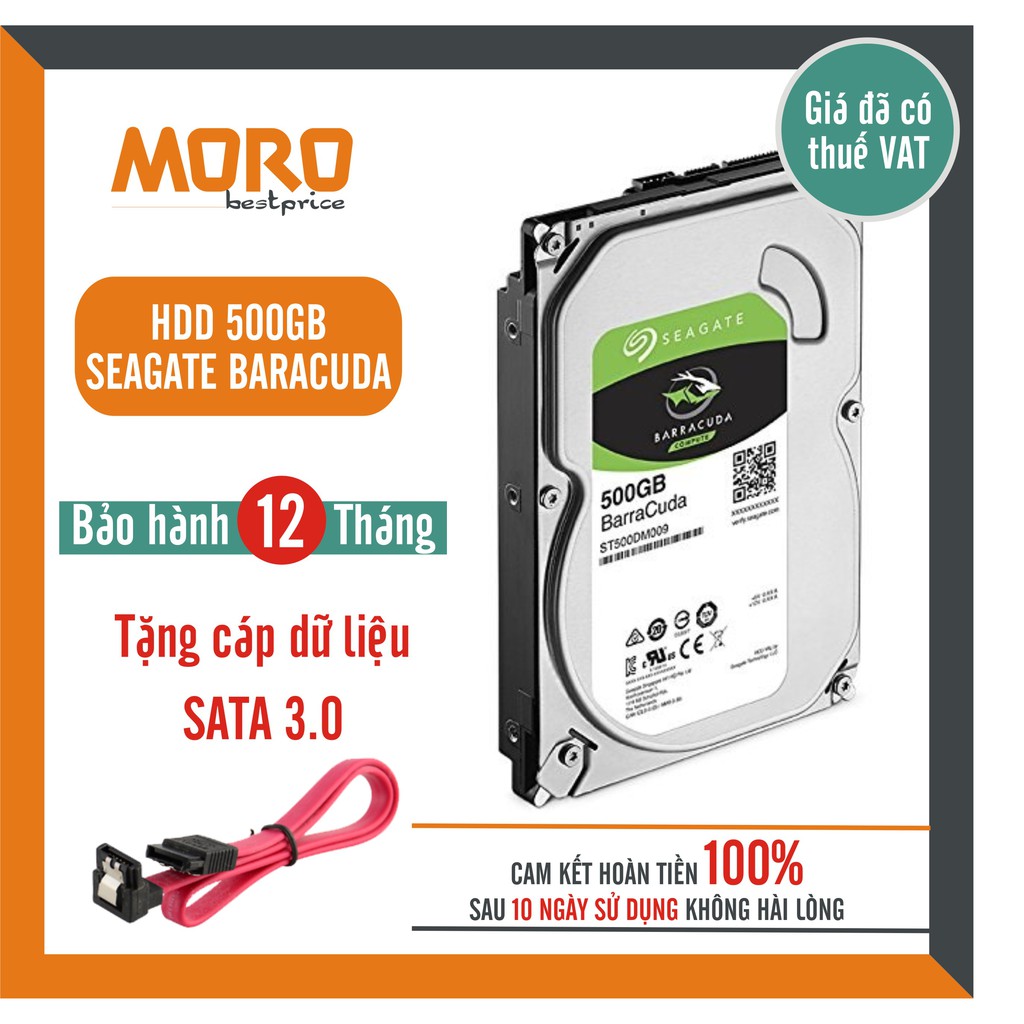 Ổ cứng HDD Seagate Barracuda 500GB - Tặng cáp Sata - Bảo hành 12 tháng 1 đổi 1