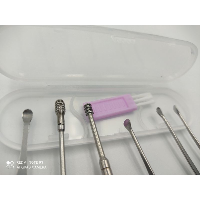 Bộ Lấy ráy tai inox cao cấp, Bộ lấy ráy tai, ngoáy tai 6 chi tiết