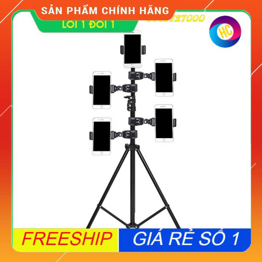 [Hoả tốc] Giá đỡ kẹp điện thoại gắn vào tripod hỗ trợ livestream,live quay phim nhiều máy cùng lúc