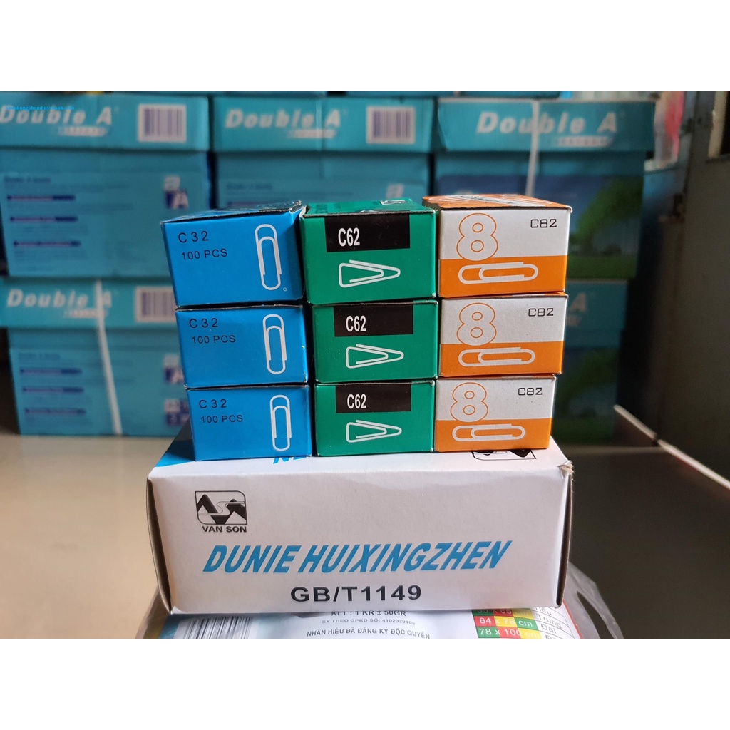 Kẹp giấy/Ghim giấy (đủ 100c) C62/C32/C82/Màu