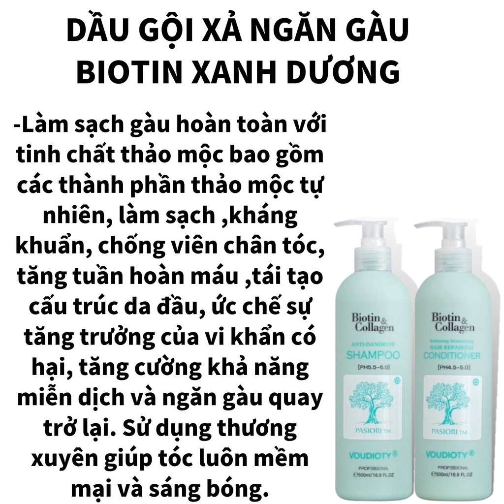 Cặp Dầu gội xả biotin [Siêu mềm mượt 100%-Hàng Auth] Dầu gội xả biotin collagen new siêu mềm mượt cho tóc khô