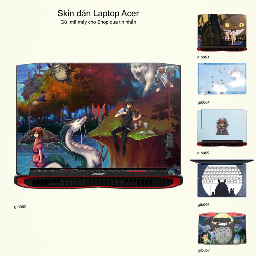 Skin dán Laptop Acer in hình Ghibli nhiều mẫu 10 (inbox mã máy cho Shop)