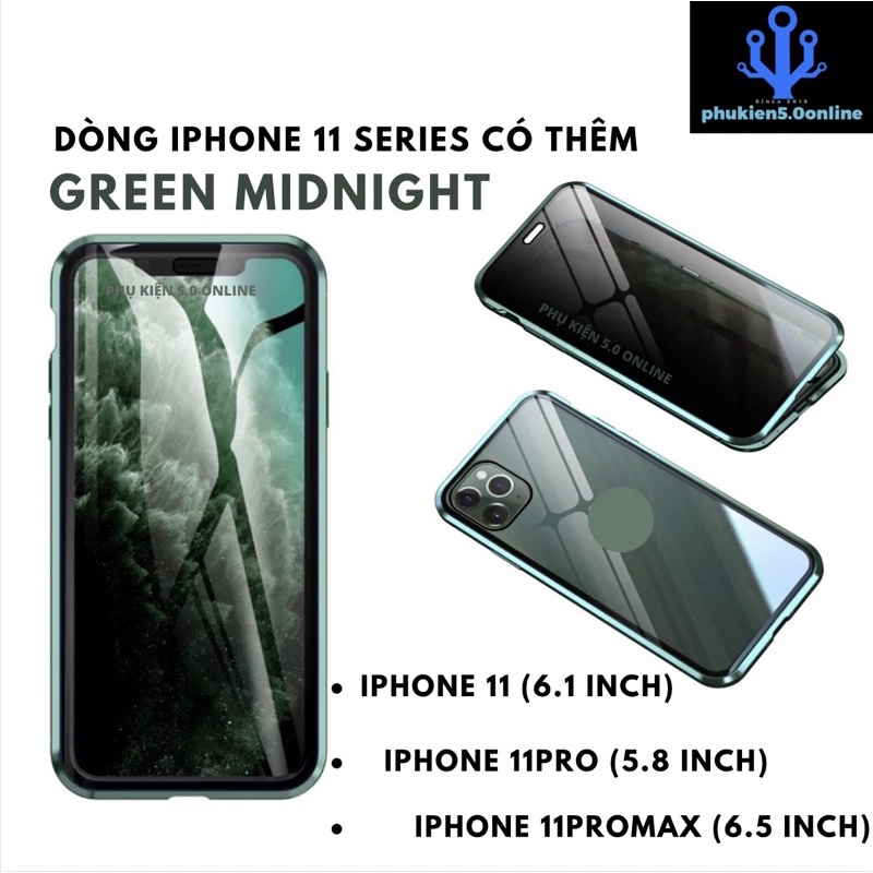 Ốp Kính Cường Lực Cứng Hai Mặt Viền Kim Loại Nam Châm Cho IPhone 6 7 8 Plus X XS MAX XR 11 Pro 12 13 Promax