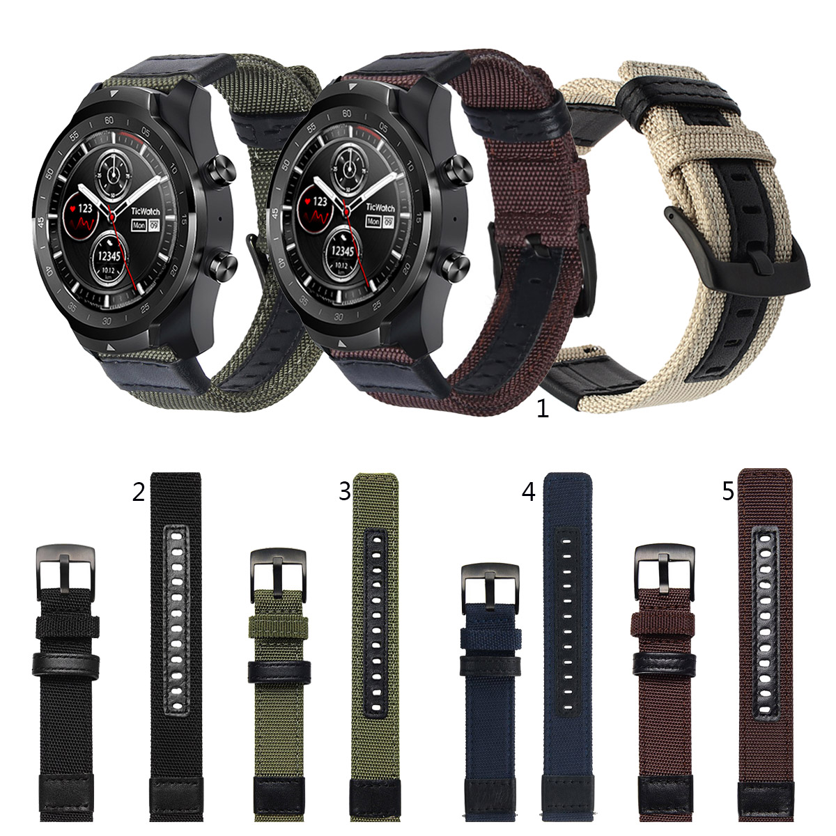 Dây Đeo Sợi Nylon Thể Thao Cho Đồng Hồ Thông Minh Ticwatch Pro 3 E2 S2 GTX