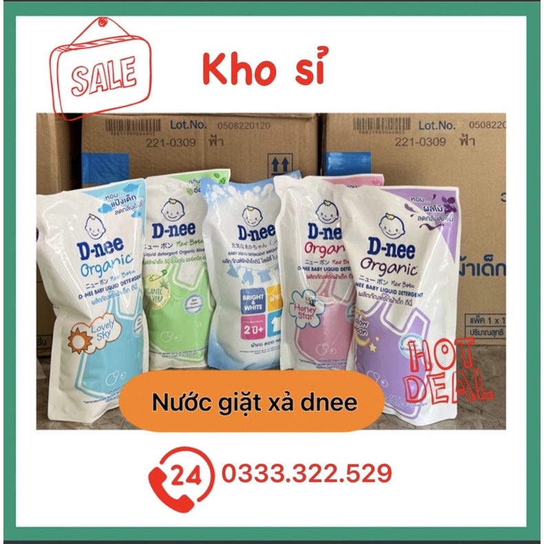 Nước giặt xả  Dnee túi 600ml đủ màu an toàn cho bé