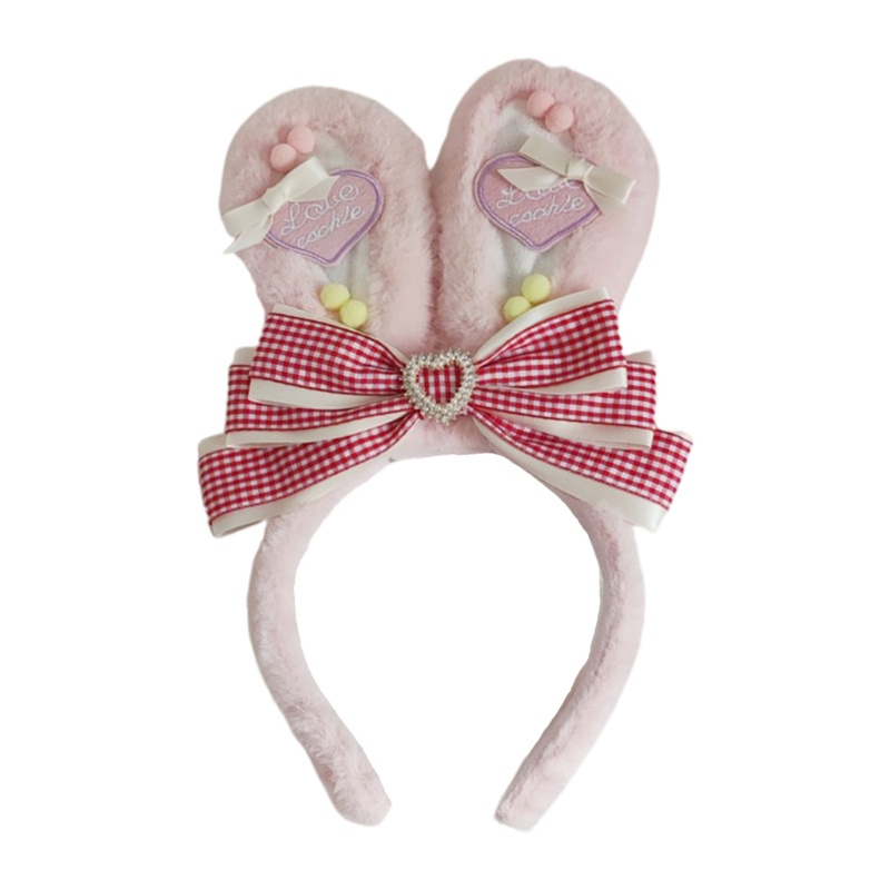 Băng Đô Tai Thỏ Hoạt Hình Thắt Nơ Xinh Xắn Dành Cho Nữ