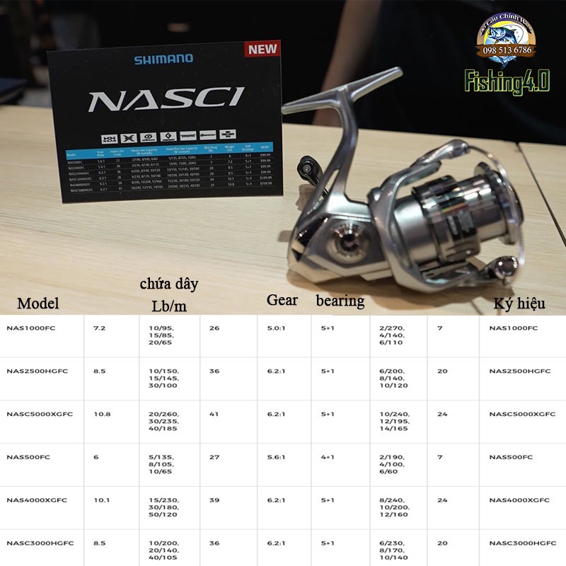 Máy Câu Shimano NASCI 2021 - Madein malaysia
