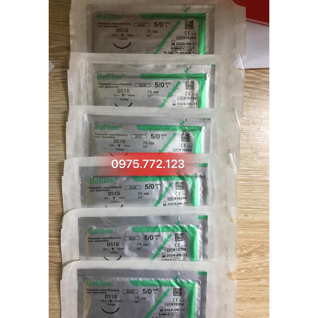 combo 10 tép chỉ phẫu thuật Dafilon 5/0