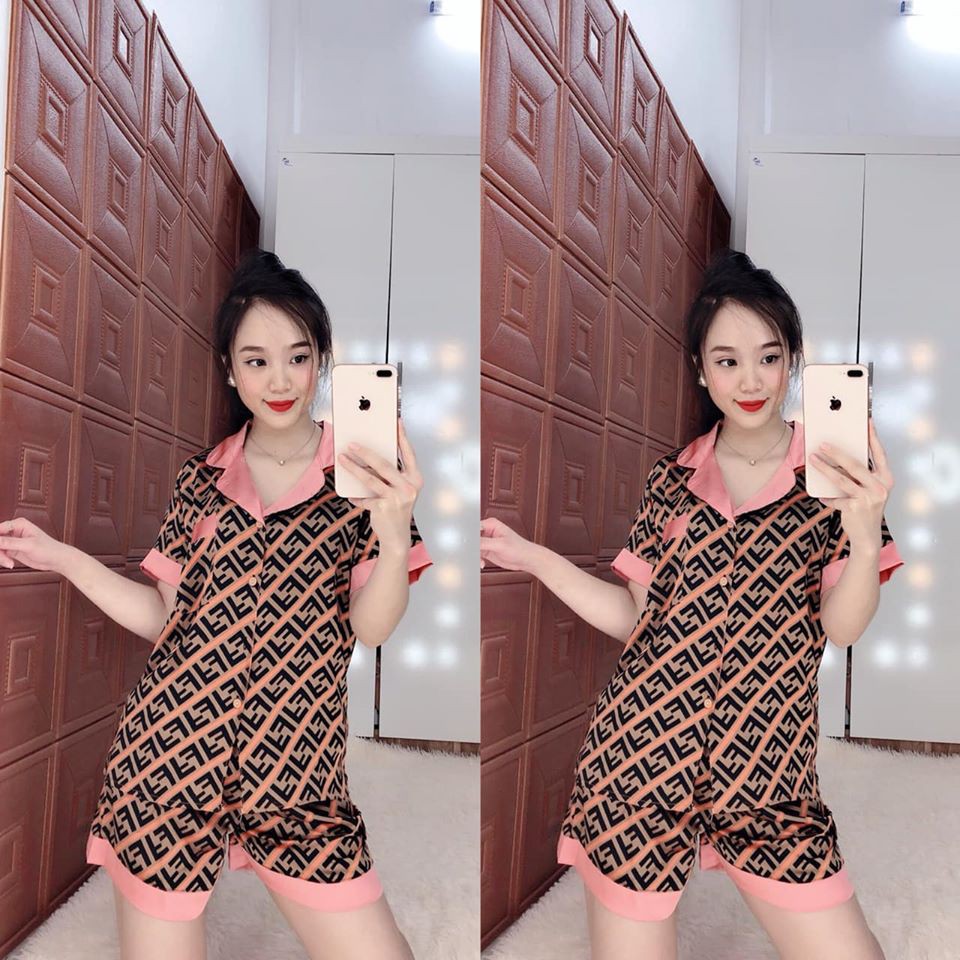 Bộ ngủ
 nữ 🔥FREESHIP🔥 Đồ lụa satin tay ngắn - quần ngắn Fen-di | BigBuy360 - bigbuy360.vn