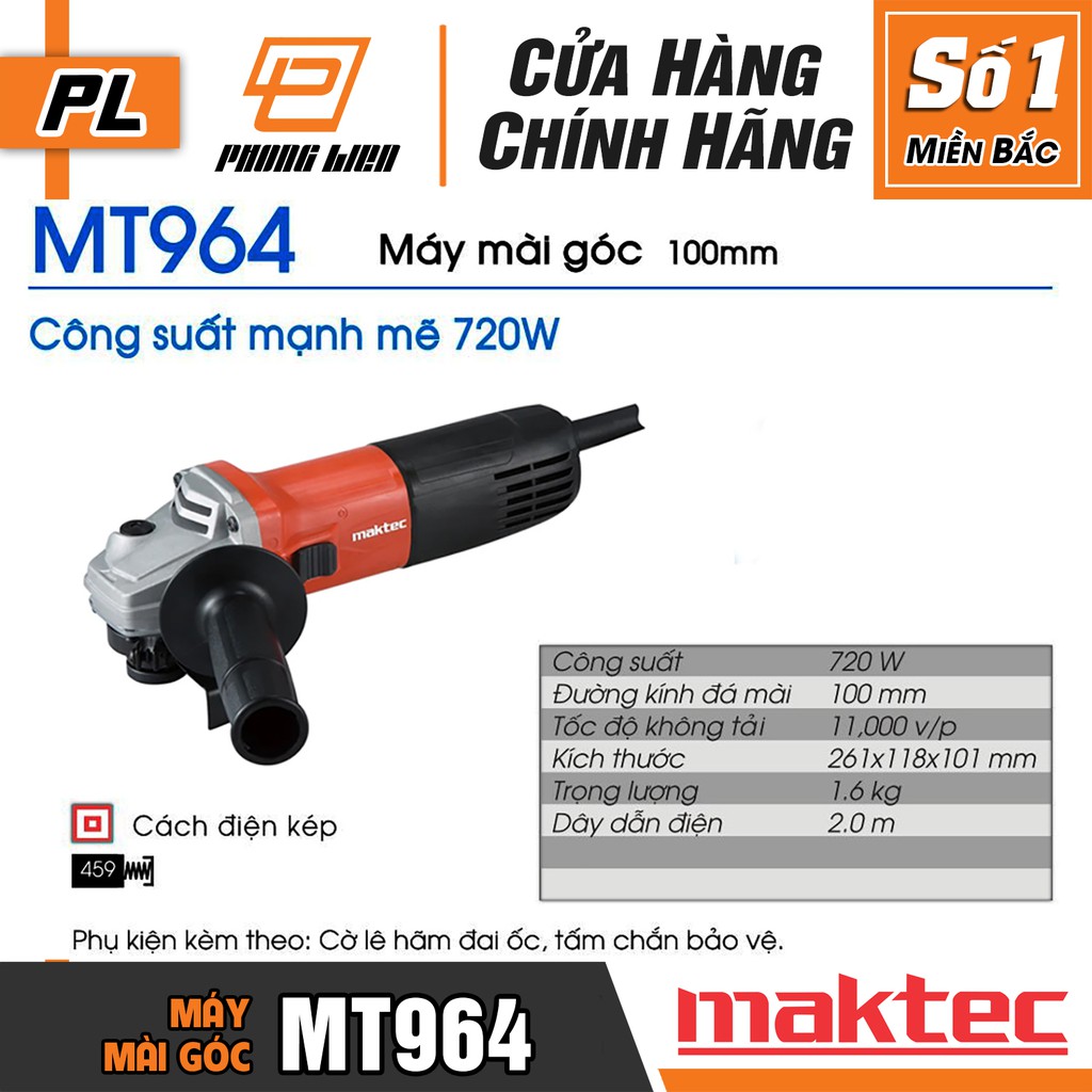 [Chính Hãng] Máy Mài Góc Maktec MT964 (100MM-720W)