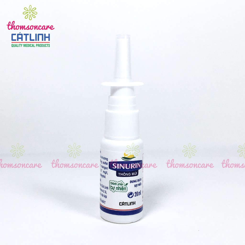 Xịt mũi Sinurin lọ 20ml giảm ngạt thông mũi xoang, dị ứng thời tiết của dược Cát Linh từ muối biển ưu trương