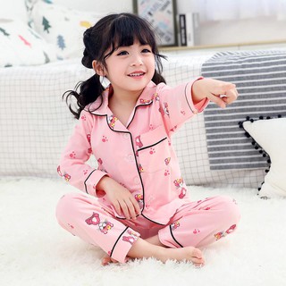 Bộ Đồ Ngủ Vải Cotton Tay Dài Thời Trang Xuân Thu Cho Bé Gái▲Bộ Quần Áo Thời Trang Xinh Xắn Cho Bé Gái▲Nhà công Chúa