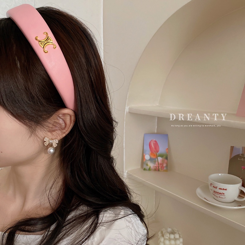 Băng Đô Cài Tóc Bằng Da Phong Cách Hàn Quốc Cổ Điển Thời Trang Cho Nữ