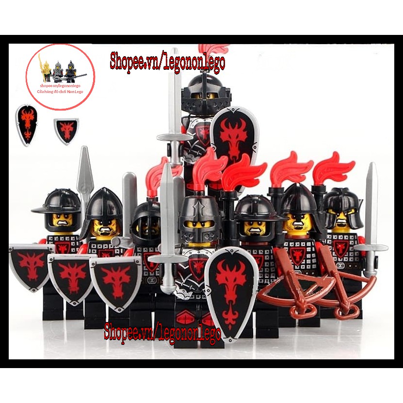 Lego castle Minifigure lính trung cổ quân đội Red Dragon