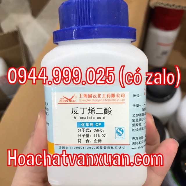 Hóa chất Fumaric aci.d 99.5% CAS 110-17-8 C4H4O4 lọ 100g axi.t allomaleic