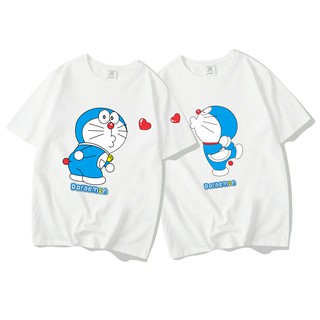 Áo cặp nam nữ ngắn tay tình yêu giá rẻ in hình ❤️DOREMON❤️ chất Cotton mềm mịn thoáng mát, hình in sắc nét ALI Shop