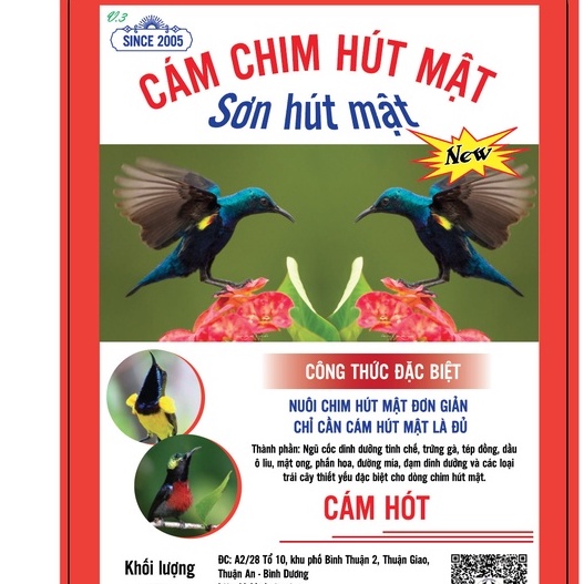 Combo 4 gói (Cám HÓT) Cám hút mật / CÁM CHIM HÚT MẬT CAO CẤP