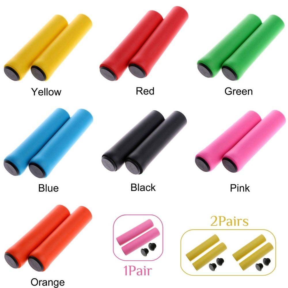 Set 1 cặp / 2 cặp vỏ bọc silicon chống trượt cho ghi đông xe đạp leo núi